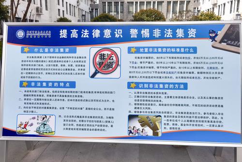 (4)提高法律意识,警惕非法集资知识展板 (4)提高法律意识,警惕非法集资知识展板