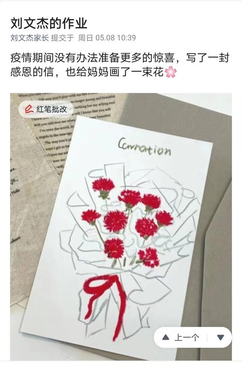 1.学生为母亲制作节日卡片