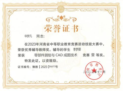 获奖证书1
