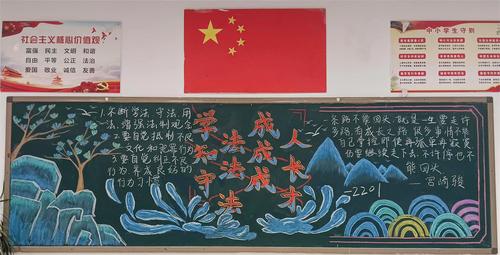 4学生精心绘制主题黑板报 4学生精心绘制主题黑板报